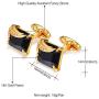 U7 Men Cufflinks for Wedding Christmas Business Platinum or 18K Gold Plated Crystal Fancy Stone Cuff Links, Custom Photo Cufflinks,Gift Packed