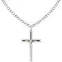 Ritastephens Sterling Silver Italian Crucifix Cross Pendant Only or Chain Necklace (35mm)