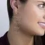 CATHERINE MALANDRINO 5 Inch Abstract Circle and Geo Shape Link Yellow Gold-Tone Dangle Earrings for Women CATHERINE MALANDRINO 5 Inch Abstract Circle and Geo Shape Link Yellow Gold-Tone Dangle Earrings for Women