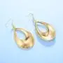 HUIMEI Fishhook Teardrop Earrings with Brushed Finished Dangle Earrings (gold5)