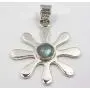 SilverStarJewel 925 Solid Silver Labradorite tcw 0.9 Necklace Pendant 1.4'' Bijoux
