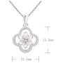 ALOV Jewelry Sterling Silver Four Leaf Clover Cubic Zirconia Pendant Necklace