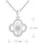 ALOV Jewelry Sterling Silver Four Leaf Clover Cubic Zirconia Pendant Necklace ALOV Jewelry Sterling Silver Four Leaf Clover Cubic Zirconia Pendant Necklace
