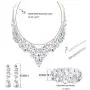 Udalyn Crystal Bridal Jewelry Sets for Women Necklace Earrings Bracelet Set for Wedding Rhinestone Bridesmaid Gifts fit with Wedding Dress