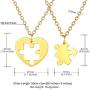 U7 Couples Necklace Stainless Steel Gold Color Custom Cat Yin Yang/Heart Puzzle BFF Friendship/Mother Daugther/His and Her Matching Set Necklaces for Men Women