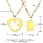 U7 Couples Necklace Stainless Steel Gold Color Custom Cat Yin Yang/Heart Puzzle BFF Friendship/Mother Daugther/His and Her Matching Set Necklaces for Men Women