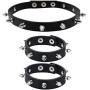 macoking Leather Studded Bracelet Choker Punk Spike Rivet Cuff Metal Black Wristband