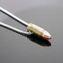 9mm Luger Bullet Jewelry Necklace Hand Polished Brass and Copper Finish