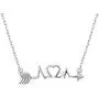 925 Sterling Silver Arrow Heart Cardiogram Lifeline Pulse Heartbeat Pendant Necklace for Women Teen Girls Birthday Gift, 18 inch + 2 inch
