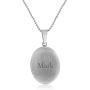 Bling Jewelry Personalize Oval Religious Medal Medallion Sacred Heart of Jesus Photo Pendant Necklace for Men for Teen Silver Tone Stainless Steel
