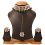 Touchstone Indian Bollywood Handcrafted Traditional Royal Mughal Kundan Polki Meenakari Enamel Colorful Wedding Designer Jewelry Necklace Choker Set in Gold and Silver Tone for Women.