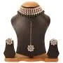 Touchstone Indian Bollywood Handcrafted Traditional Royal Mughal Kundan Polki Meenakari Enamel Colorful Wedding Designer Jewelry Necklace Choker Set in Gold and Silver Tone for Women.