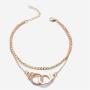 2 Pcs Delicate Layered Handcuffs Anklets Boho Silver Plated Gold Plated Fashion Anklet Summer Beach Elegant Anklet for Women Girls Jewelry