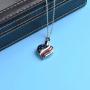 Heart American Flag Cremation Jewelry for Ashes,Memorial Necklace and Keepsake Pendant for Ashes