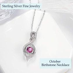 Mothers Day Birthday Gifts for Mom Forever Love Infinity Necklace Birthstones Ruby Peridot Blue Sapphire Pink Tourmaline Citrine Jewelry for Her Sterling Silver …