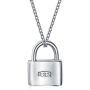 Personalized Couples Functional Love Lock Pendant Charm 925 Sterling Silver Engravable Necklace For Women Chain 16 Inch