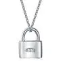 Personalized Couples Functional Love Lock Pendant Charm 925 Sterling Silver Engravable Necklace For Women Chain 16 Inch