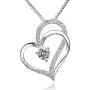 ELEGANZIA Heart Necklaces For Women Sterling Silver Girls Heart Necklace For Girlfriend Silver Necklace Heart Jewelry For Women Love Necklaces For Women Silver Love Heart Pendant Necklace For Women
