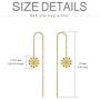 925 Sterling Silver Gold Plated Sunflower Daisy Threader Earrings Stud Drop Dangle You are My Sunshine Jewelry Gifts for Women Mom