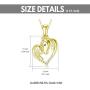 14K Solid Gold Horse Necklace for Women, Real Gold Horse and Girl Heart-shape Pendant Love Jewelry Gifts for Girls, Teens, 16-18 Inch