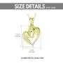 14K Solid Gold Horse Necklace for Women, Real Gold Horse and Girl Heart-shape Pendant Love Jewelry Gifts for Girls, Teens, 16-18 Inch