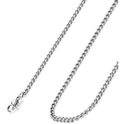 FIBO STEEL 3.5-6mm Stainless Steel Mens Womens Necklace Curb Link Chain, 16-30 inches