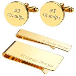 BodyJ4You 4PC Cufflinks Tie Bar Money Clip Button Shirt Father Day Love Best Dad Gift Box Set