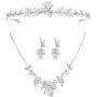 S SNUOY Bridal Tiara Set Rhinestone Crown Necklace and Earring Wedding Jewelry Set for Prom Party