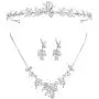 S SNUOY Bridal Tiara Set Rhinestone Crown Necklace and Earring Wedding Jewelry Set for Prom Party S SNUOY Bridal Tiara Set Rhinestone Crown Necklace and Earring Wedding Jewelry Set for Prom Party