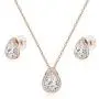 CZ Teardrop Necklace and Stud Earrings Set 14K White Gold Plated Wedding Jewelry for Bridal CZ Teardrop Necklace and Stud Earrings Set 14K White Gold Plated Wedding Jewelry for Bridal