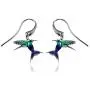 Guy Harvey Enameled Hummingbird Earrings Crafted in Sterling Silver