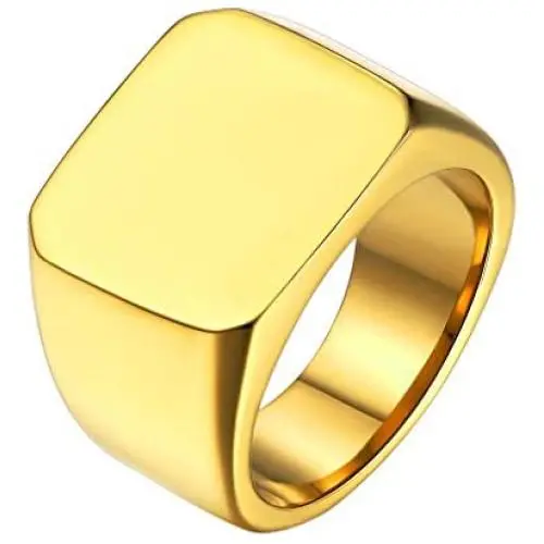 FaithHeart Personalized Signet Ring for Men, Stainless Steel/Gold Plated Solid Polished Jewelry, Initial Engraving Monogram Pinky Rings Custom with 3 Letters, Size 7-12 (Send Gift Box) FaithHeart Personalized Signet Ring for Men, Stainless Steel/Gold Plated Solid Polished Jewelry, Initial Engraving Monogram Pinky Rings Custom with 3 Letters, Size 7-12 (Send Gift Box)