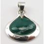 SilverStarJewel Green Onyx Pendant 2.8 cm 3.9 Grams 925 Pure Silver Gems Gift