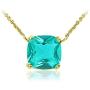 925 Sterling Silver 10mm/0.39'' Cushion Cut Solitaire Gemstone Pendant Necklace for Women, 18 inch