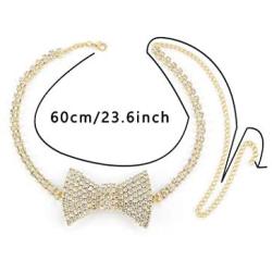 Sethain Boho Rhinestone Choker Necklace Silver Crystal bowknot Necklaces Party Jewelry Accessories for Women and Girls