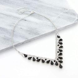SP Sophia Collection Fancy Bridal Jewelry Teardrop Necklace with Halo Stud Post Dangle Earrings Set