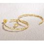 FANCIME Yellow Gold Plated 925 Sterling Silver Large Big Twisted Open Half Hoop Earrings Dainty Fine Jewelry Gifts for Women, 35 mm