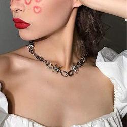 YERTTER Dainty Tennis Chain O Rings Chain Choker Necklace Boho Jewelry Set Layered Pendant Statement Chunky Chain Necklace for Women Man
