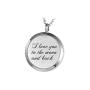 Third Time Charm Mother And Child Essential Oil Diffuser Necklace I Love You To The Moon And Back Engraved Locket Aromatherapy Jewelry, 12 Refill Pads