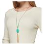 Long Tassel Pendant Necklace for Women Girls, Long Tassel Necklace,Genuine Quartz Stone Pendant Necklace,Ajustable from 32 to 34 Inch