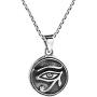 AeraVida Circle Eye of Horus Egyptian Symbol .925 Sterling Silver Pendant Necklace
