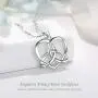 LOOVE Irish Celtic Love Knot Necklace Sterling Silver Infinity Heart Triquetra Pendant Good Luck Vintage Jewelry with 18 Inches Chain, Memorial Gifts for Her Women Couples Child