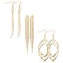 ORAZIO 3 Pairs Dangle Earrings for Women Double Twist Wave Drop Long Tassel Earrings