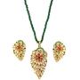 Touchstone Indian Bollywood Gorgeous Traditional Bridal Designer Jewelry Pendant Set in Gold and Silver Tone for Women.