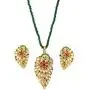 Touchstone Indian Bollywood Gorgeous Traditional Bridal Designer Jewelry Pendant Set in Gold and Silver Tone for Women.
