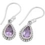 NOVICA Teardrop Shape Amethyst .925 Sterling Silver Dangle Earrings Radiant Lilac