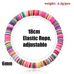 MUYOU 10 Pcs Friendship Bracelets Vsco Boho Beaded Bracelet for Women Surfer Bracelets Polymer Clay Rainbow Bracelet Elastic Rope Heishi Bracelet Set Summer Beach Jewelry