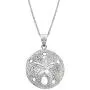 Honolulu Jewelry Company Sterling Silver Sand Dollar Necklace Pendant with 18'' Box Chain