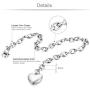 Jstyle Jewelry Womens Heart Charm Bracelets Stainless Steel Link Bracelet Birthday Gifts for Women Jewelry