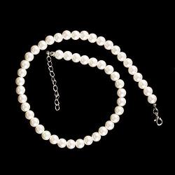 Deoot 3 Size Round Imitation Pearl Necklaces Choker Wedding Pearl Necklace for Women Wedding Brides White(6mm,8mm,10mm)